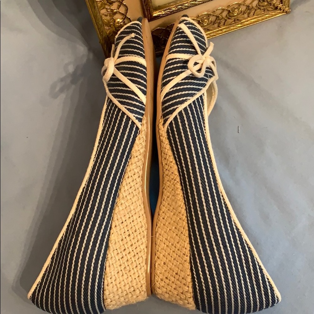 MUDD “Manuela” Open Toe Shoes size 6M Blue White - Picture 5 of 8